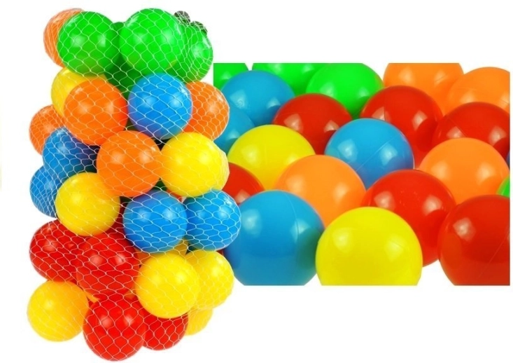 Kamuoliukai sausam baseinui tinklelyje, 50 vnt., skersmuo 7 cm