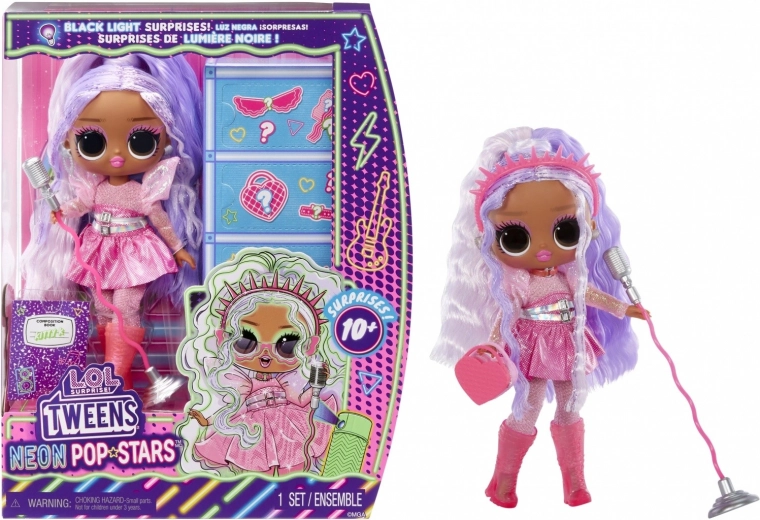 L.O.L. Surprise! Tweens Neon Pop Stars Kitty K lėlė su UV staigmena