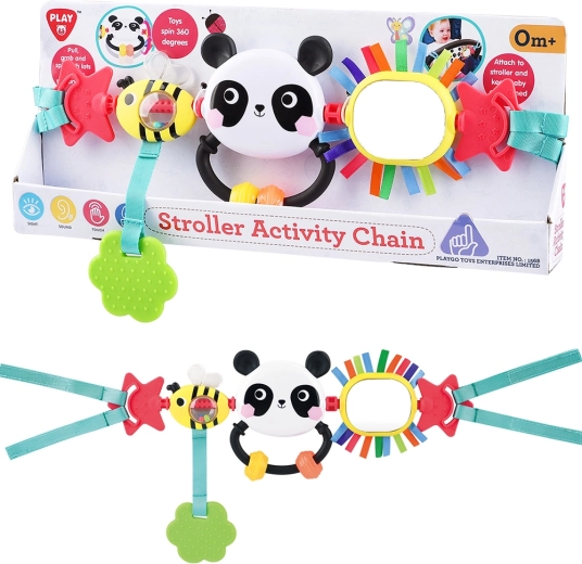Playgo pakabinamas žaislas vežimėliui panda ir bitė
