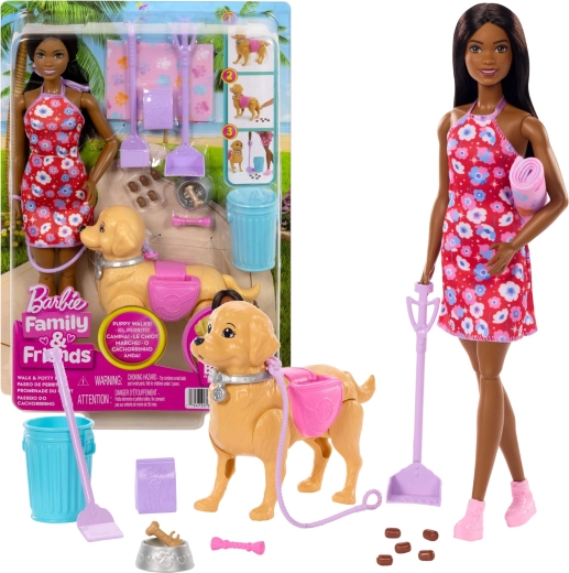 Barbie Brooklyn rinkinys pasivaikščiojimui su šuniuku ir priedais