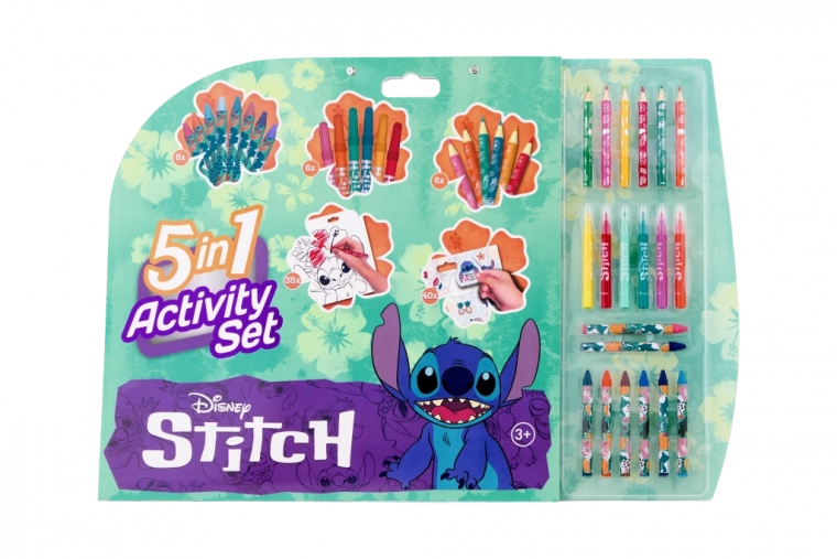 5 viename piešimo rinkinys su Stitch motyvu