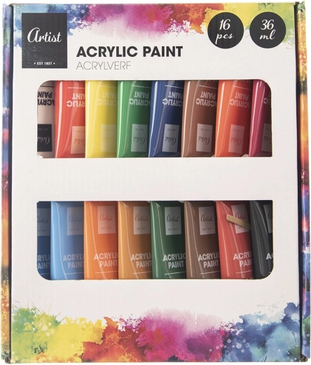 Akrilinių dažų rinkinys 16 vnt. 36 ml