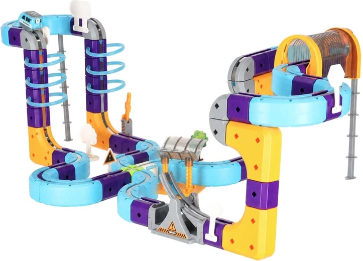 3D track with turns, bridges, and a tunnel