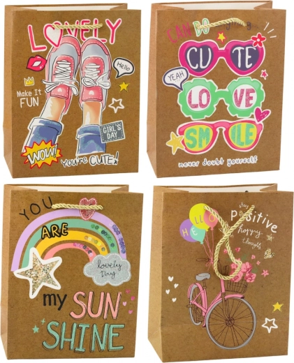 Paper Gift Bag with Colorful Designs 23 x 18 x 10.5 cm