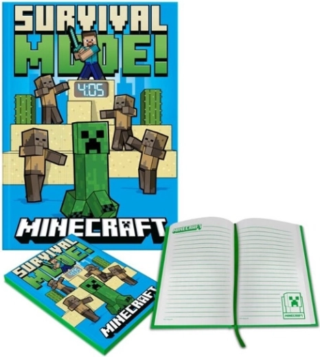 Notebook with LCD Wristwatch MINECRAFT
