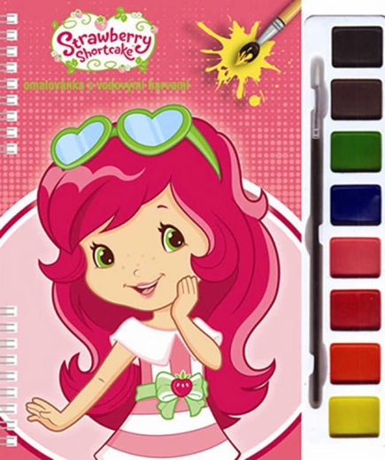Akim spalvinimo knygelė su akvareliniais dažais Braškytė (Strawberry Shortcake)