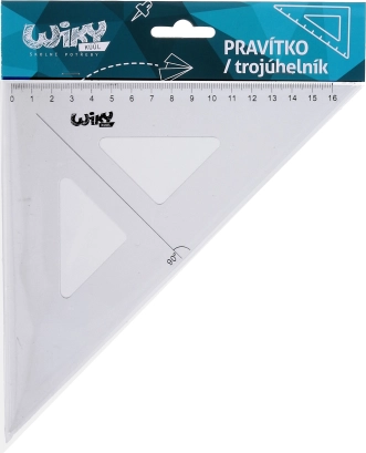 Skaidrus braižymo trikampis 15 cm