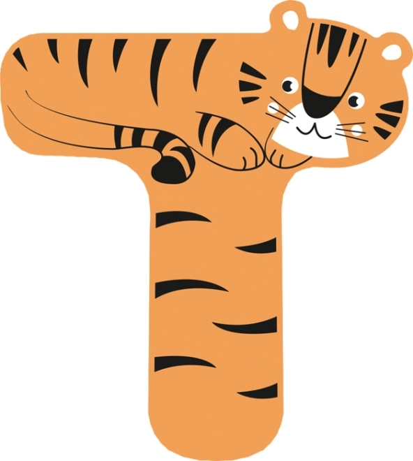 Wooden Letter T with Tiger small foot