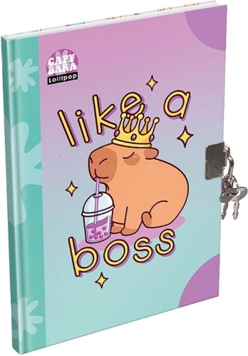 LizzyCard slaptas dienoraštis A5 Capybara su pakabinama spyna