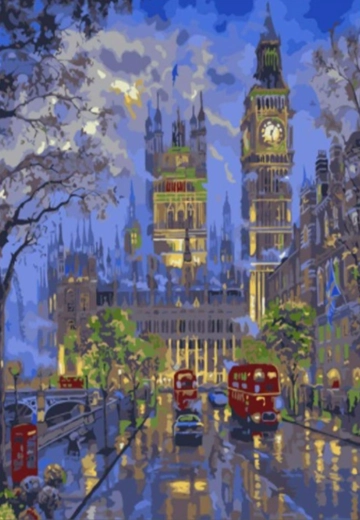 Norimpex deimantinis tapymas „Londonas naktį“ 30 × 40 cm