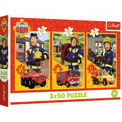 Puzzle 3x50 - Fireman Sam's Fire Station Team