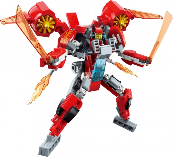 Qman Flame Blade Raider – robotų ir naikintuvo statybinis rinkinys 2 viename