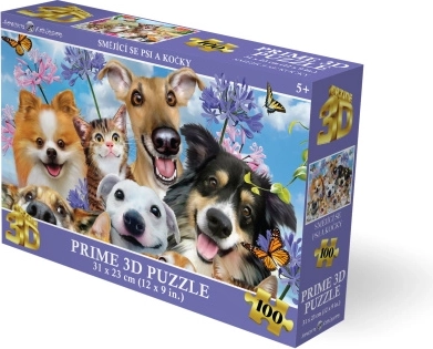 3D puzzle smiling dogs and cats 100 pieces