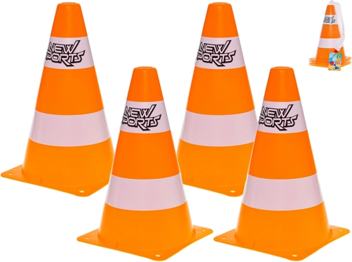 Plastikinių eismo kūgių rinkinys 24 cm (4 vnt.)