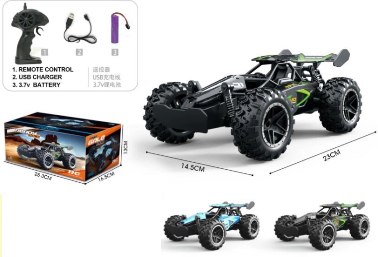 RC automobilis Monster 1:18 su USB įkrovimu ir baterija