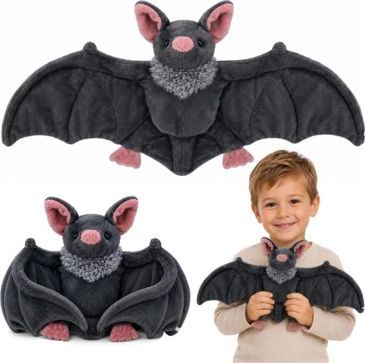 Plush bat with fold-out wings 57 cm
