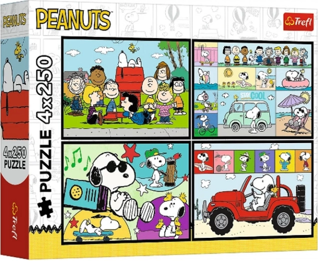 Peanuts Puzzle – Peanutty Adventure 4×250 Pieces
