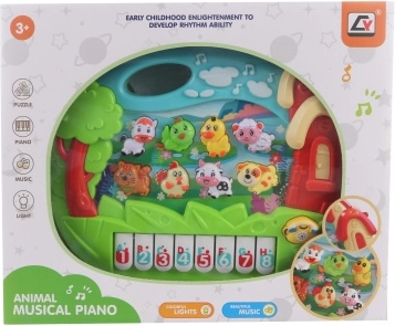 Vaikiškas pianinas su gyvūnėliais (su baterijomis)