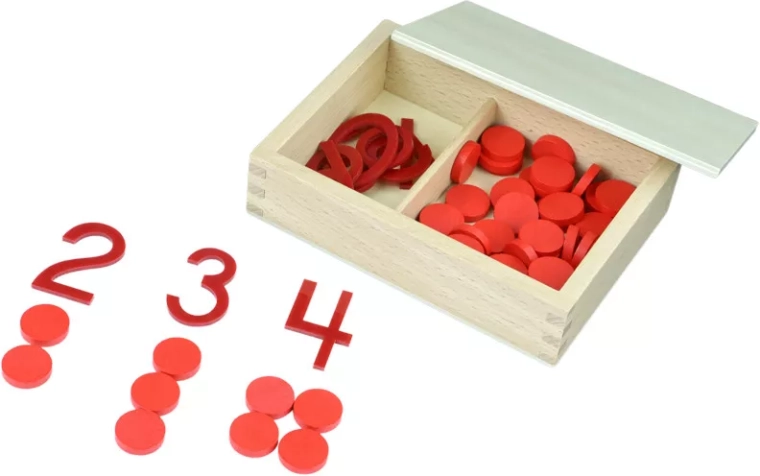 Montessori skaitmenys ir žetonai – lyginiai ir nelyginiai skaičiai