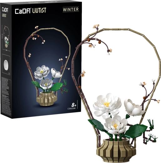 CaDA Floral Art Winter Silence konstruktorius – gėlių dekoracija 49,6 cm, 1001 detalė