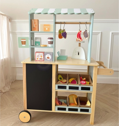 Large wooden stand with storage space