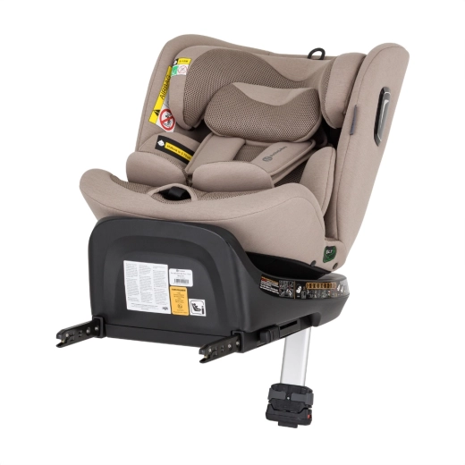 Saugus i-Size montavimas su ISOFIX ir atramine kojele