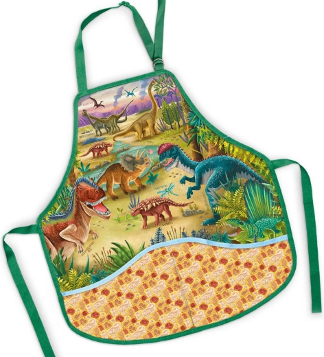 Children's apron for art class dinosaurs 50 × 55 cm - 1 piece