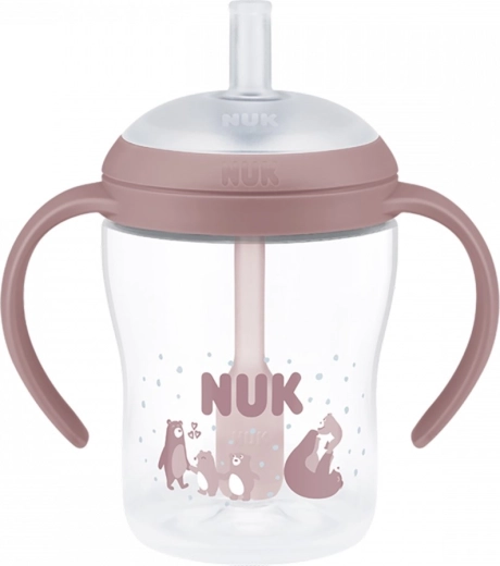 Mokomasis kūdikių buteliukas NUK Perfect Match su silikoniniu šiaudeliu Bear 150 ml