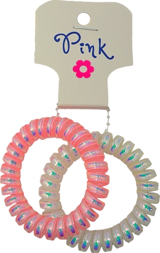 PINK hair elastics – pink and pearlescent (2 pcs)