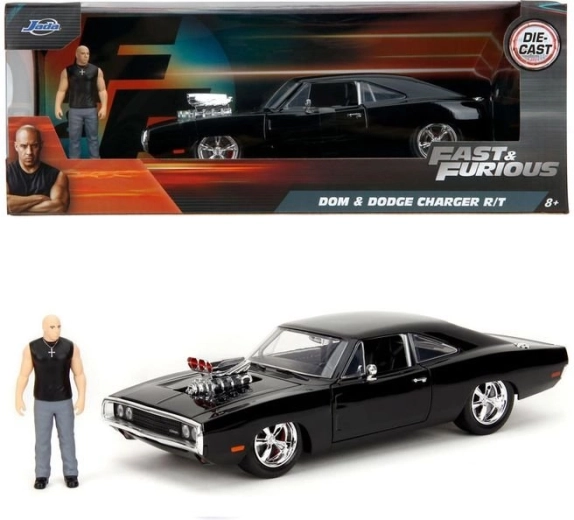 Metalinis modelis Dodge Charger R/T 1970 1:24 su figūrėle iš „Greiti ir įsiutę“ – Jada Toys