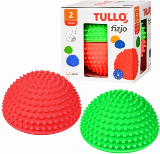 Tullo dviejų sensorinių balansavimo pusrutulių su iškilimais rinkinys