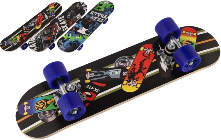 Vaikiškas riedlentė 60 cm iš klevo medienos, 3 spalvos