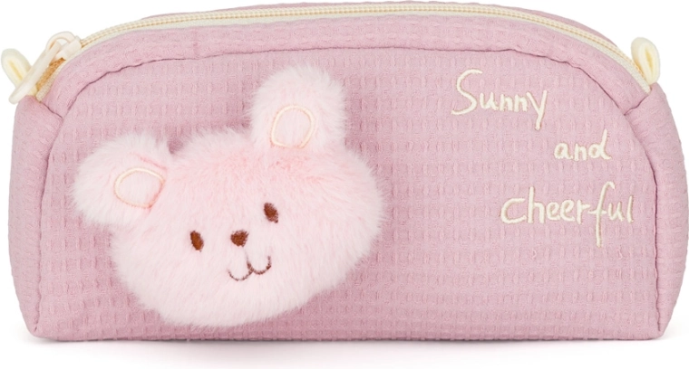 Children’s Plush Bear Pencil Case - Pink
