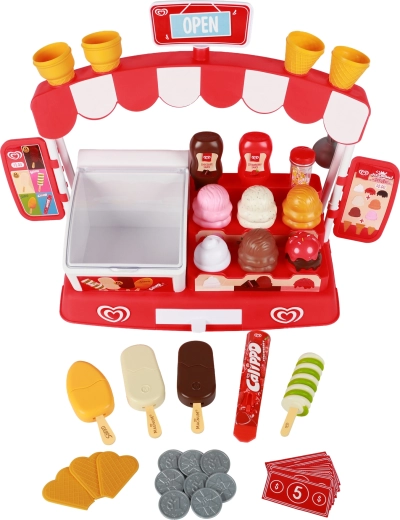Pretend shop play: menu, till and money