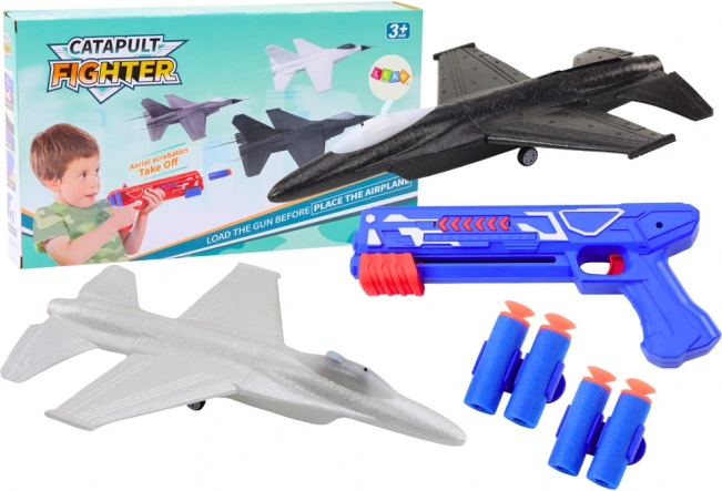 Dual-function blue gun with aircraft launcher