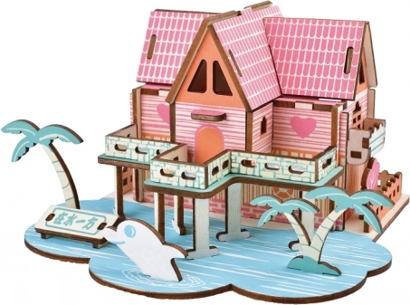 Woodcraft medinis 3D dėlionės Vasaros namelis