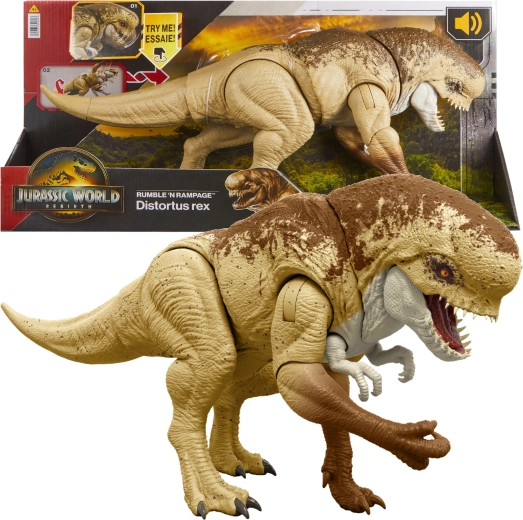 Outlet Jurassic World Rebirth Distortus Rex Dinosaur Figure, Dangerous Attack, 50 cm - Damaged Packaging