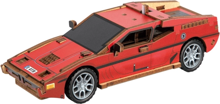 2Kids Toys 3D medinė dėlionė – raudonas sportinis automobilis