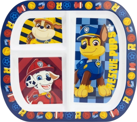 Paw Patrol vaikiška lėkštė su skyriais Boy Rescue Pups 22 cm
