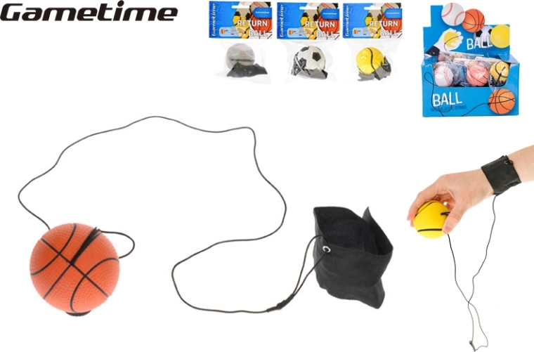Gametime grįžtantis kamuoliukas su gumyte 6 cm – 1 vnt.