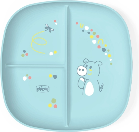 Chicco padalinta lėkštė mėlyna 12 mėn.+