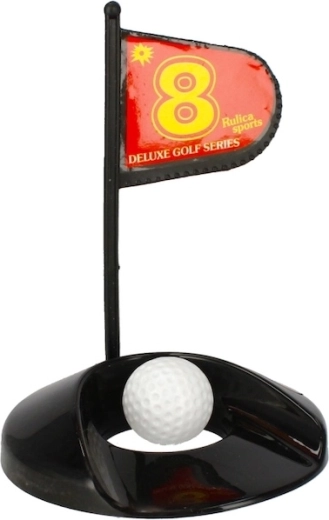 Target with hole and flag for accuracy practice