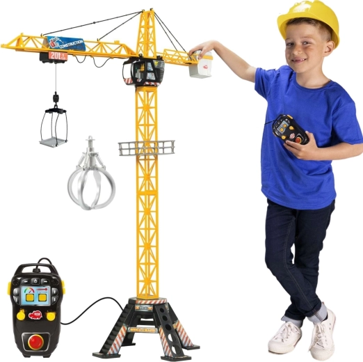 Outlet Dickie Toys Mega Crane nuotoliniu būdu valdomas kranas su garsu, 120 cm – su defektu