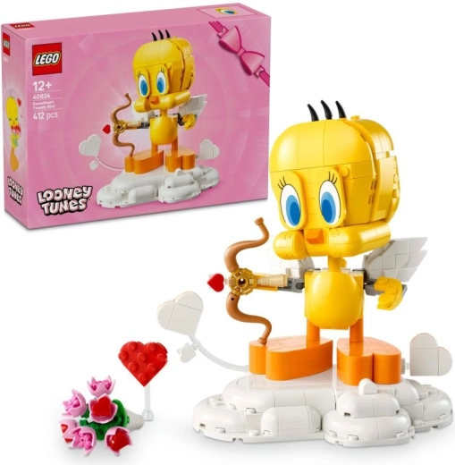 LEGO Tvitį kaip Kupidoną – Valentino dienos konstruktorius eksponavimui