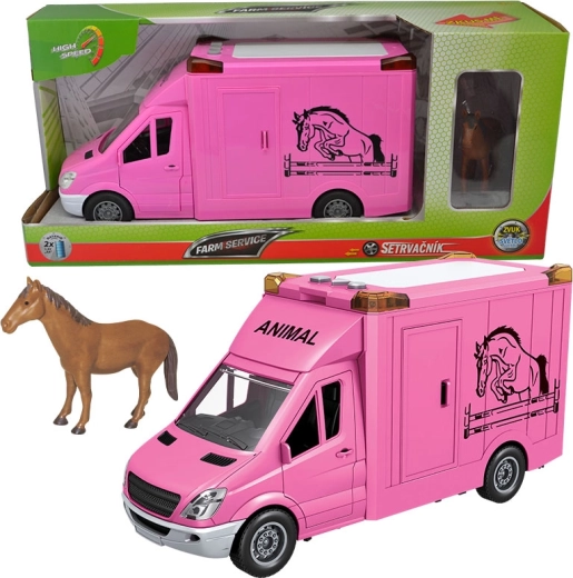 Miesto aptarnavimo automobilis 1:14 – arklių transporteris, rožinis