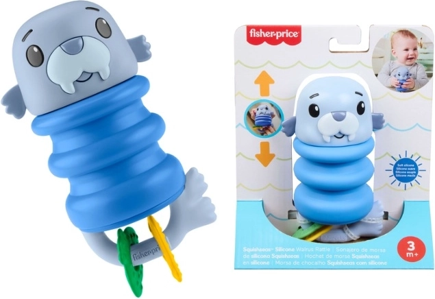 Fisher-Price Sensory Walrus Rattle and Teether