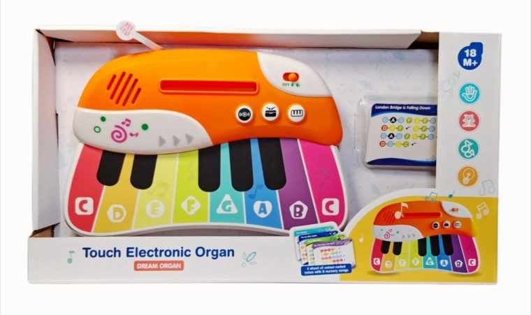Vaikiškas elektroninis pianinas su grojimo kortelėmis