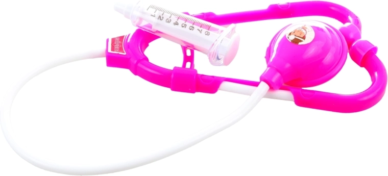 Doctor play with stethoscope and syringe