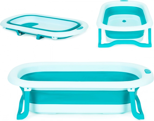 Foldable children's bathtub with drain ECOTOYS – Green