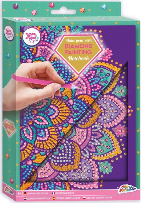 A5 bloknotas Violetinė mandala, deimantinis tapymas